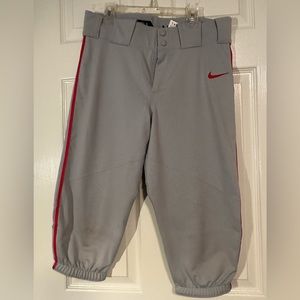 Nike Men Knicker red piped grey baseball pants - size small / inseam 17’